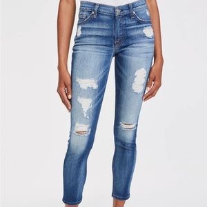 7 for all mankind distressed skinny jeans